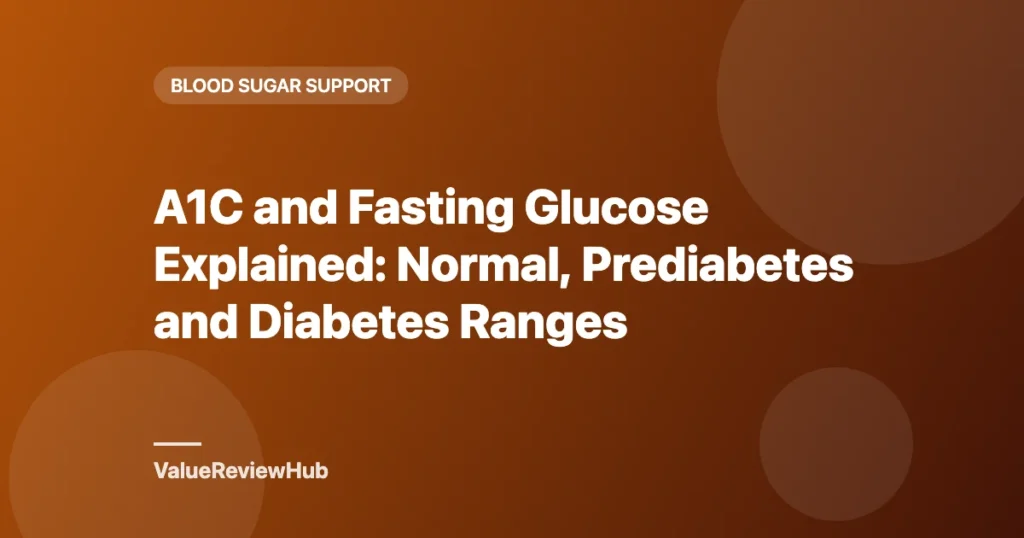 Graphic titled A1C and Fasting Glucose Explained: Normal, Prediabetes and Diabetes Ranges